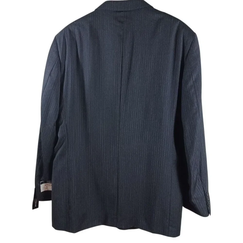 NWT Cashmere Wool Jones New York 48 Black PinStripe Classic Blazer Sport coat